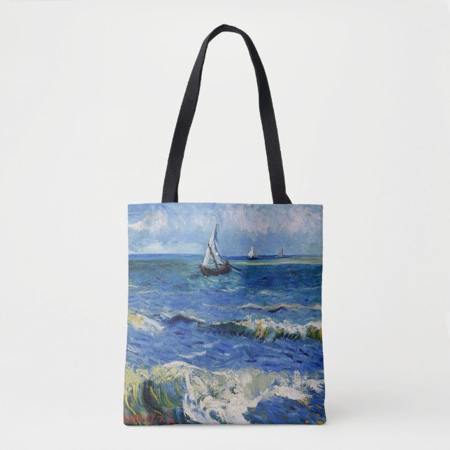 Sea at Les Saintes Maries de la Mer, Van Gogh Tote Bag (Front)