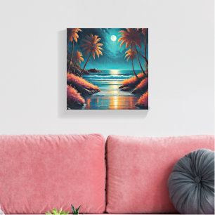 Sea at night canvas print