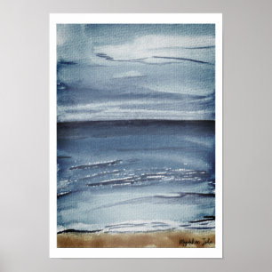 Sea at Nightfall Poster