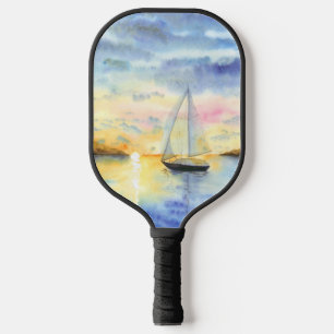 Sea at sunset pickleball paddle