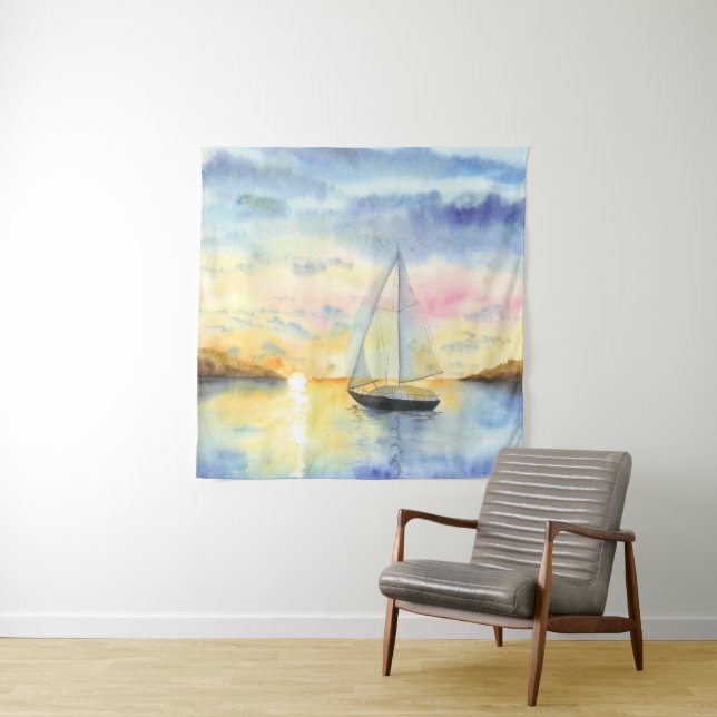 Sea at sunset tapestry (In Situ)