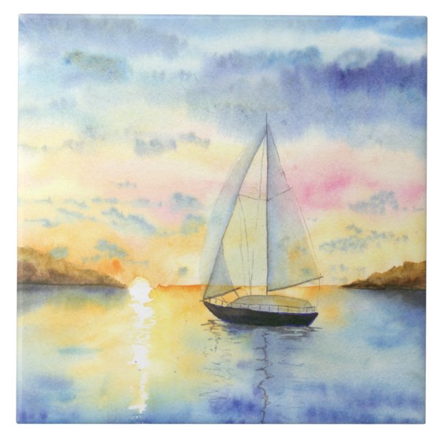 Sea at sunset tile (Front)