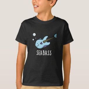 Sea Bass Funny Bass Guitar Fish Pun Dark BG T-Shirt