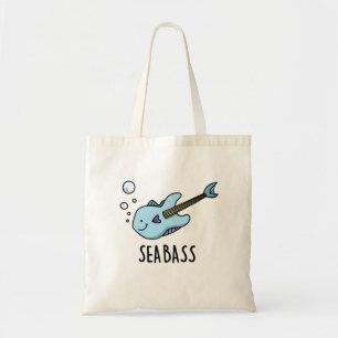 Sea Bass Funny Bass Guitar Fish Pun Tote Bag