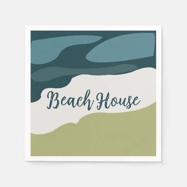 Sea Beach Birthday Napkin (Front)