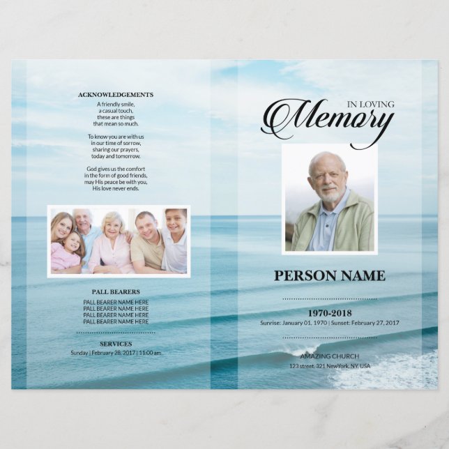 Sea beach Funeral Template (Front)