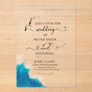  Sea Beach Wedding Invitation |Coastal Destination