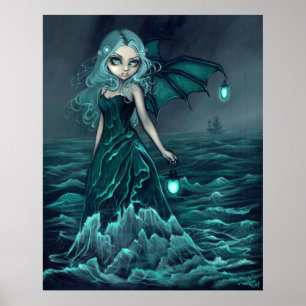 Sea Beacon gothic sea fairy Art Print