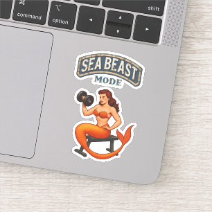 Sea Beast Mode Mermaid - Retro Pin-Up Gym Fitness