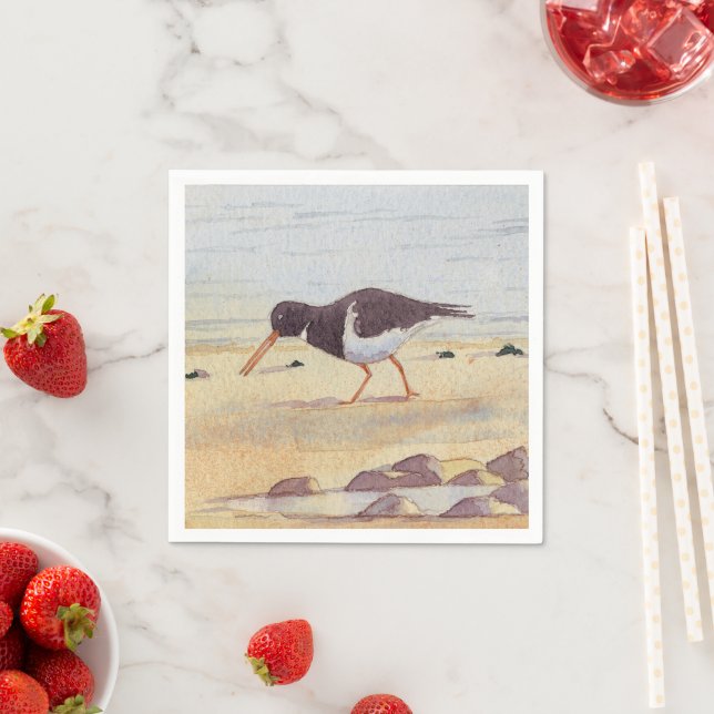 Sea Bird Oystercatcher Beach Wildlife Paper Napkin (Insitu)