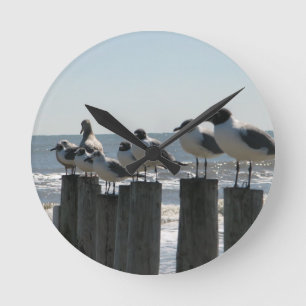 SEA BIRDS ROUND CLOCK