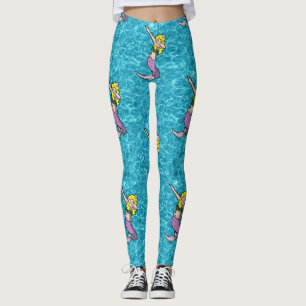 sea blonde dabbing mermaid leggings