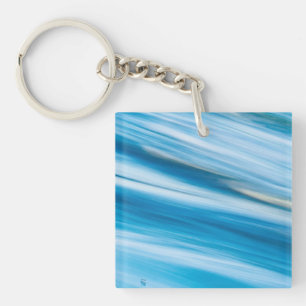 Sea Blue Abstract Key Ring