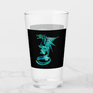 Sea Blue Dragon Fantasy Creature Art, Ocean Myth Glass