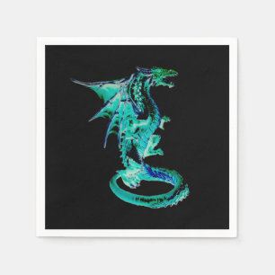 Sea Blue Dragon Ocean Fantasy Mythical Party Table Napkin