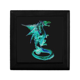 Sea Blue Dragon Wooden Keepsake Gift Box
