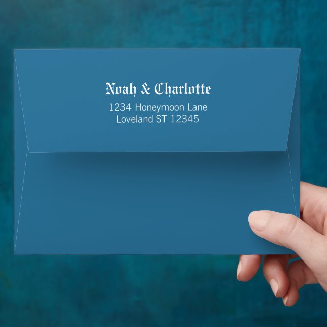 Sea Blue Mediaeval Renaissance Wedding  Envelope (Hand)