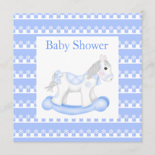Sea Blue pony baby shower invitation