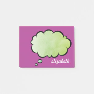Sea Blue Talk Bubble Personalised Name Post-it Notes
