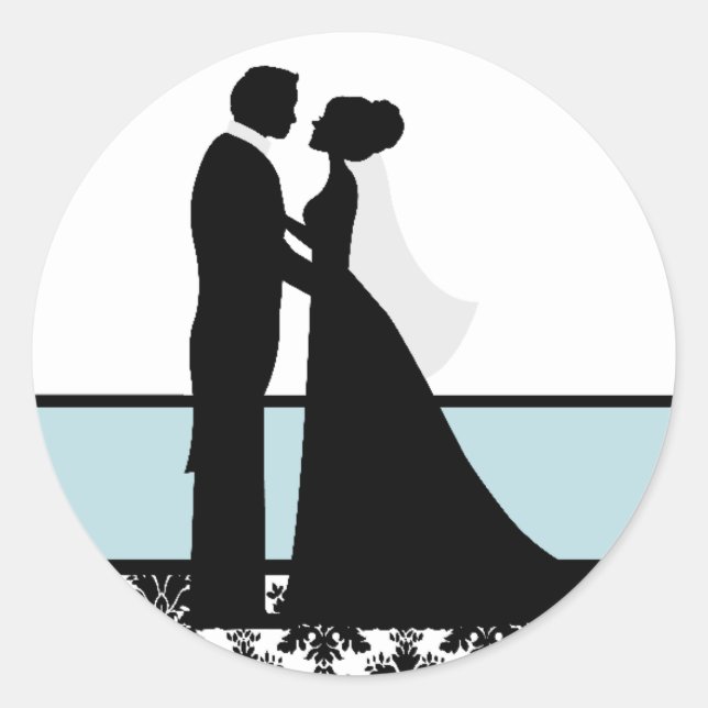 Sea Blue Wedding Couple Seals (Front)