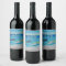 Sea Blue, Yellow Drifting Boats Wine Label