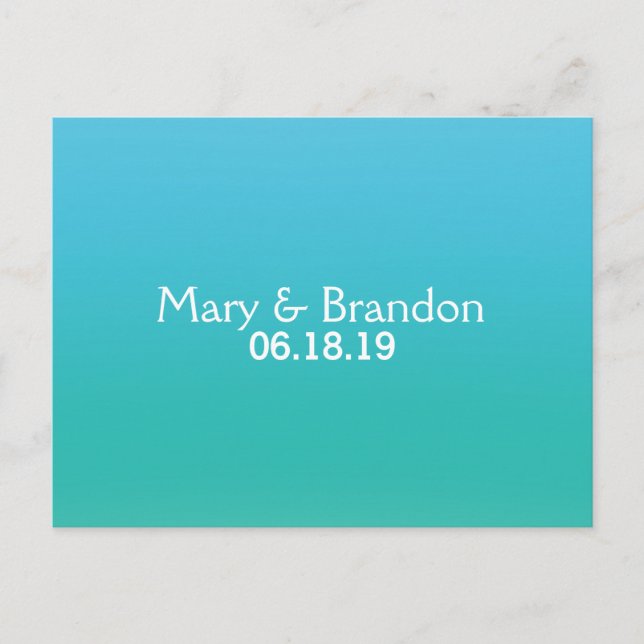Sea Breeze Watercolor Wedding RSVP Invitation Postcard (Front)