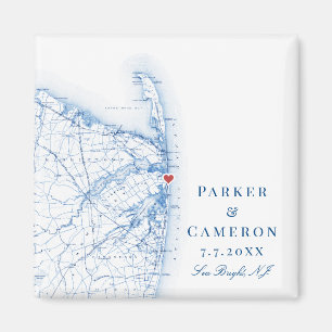 Sea Bright New Jersey Map Elegant Wedding Favour Magnet