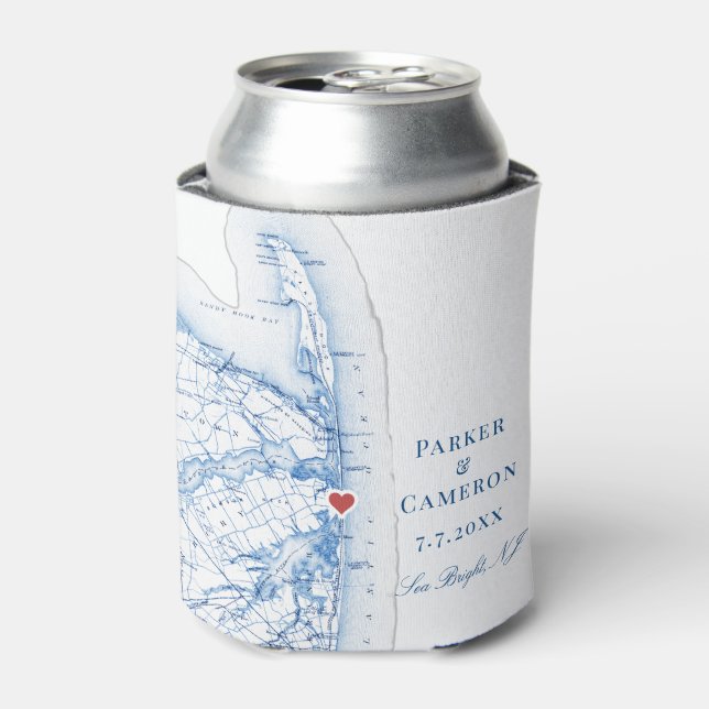 Sea Bright New Jersey Wedding Favour Coozie (Can Front)