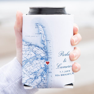 Sea Bright New Jersey Wedding Favour Drink Can Cooler