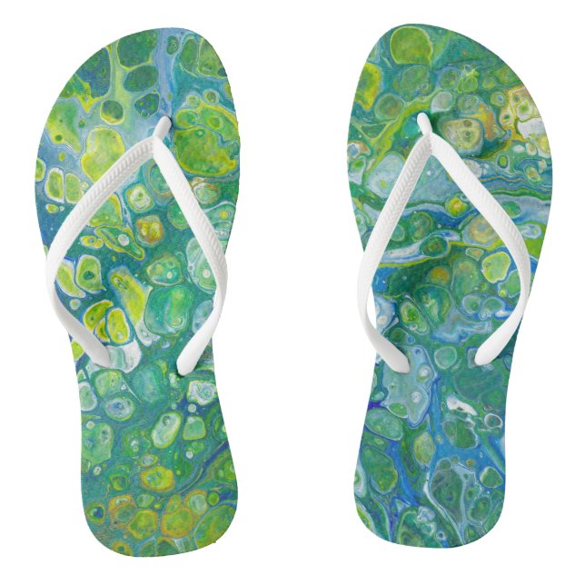 Sea Bubbles | Abstract Flip Flops (Footbed)