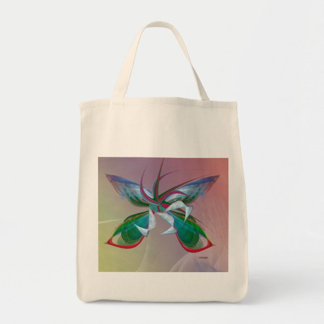Sea Butterfly fractal on Grocery Bag (Front)