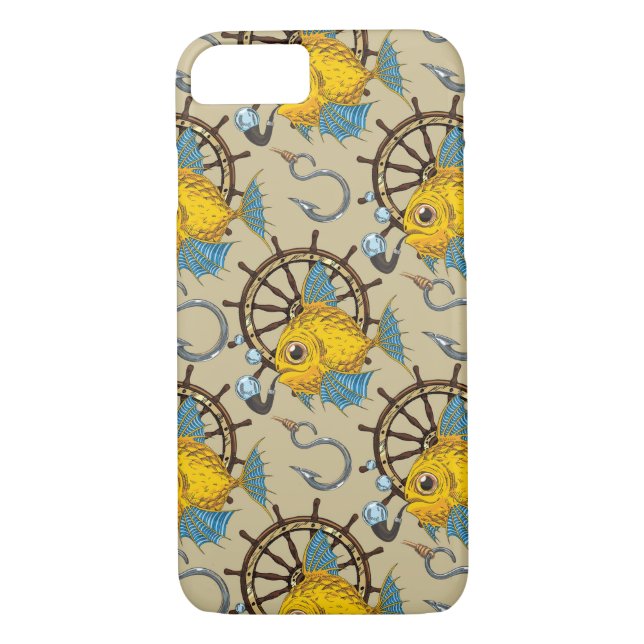 Sea Captain Fish Pattern Case-Mate iPhone Case (Back)