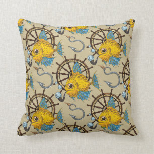Sea Captain Fish Pattern Cushion