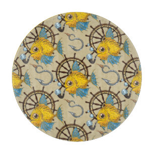 Sea Captain Fish Pattern Cutting Board