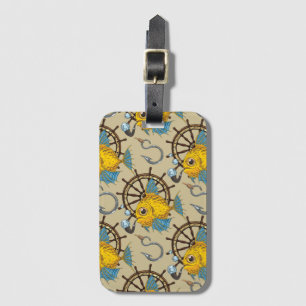 Sea Captain Fish Pattern Luggage Tag