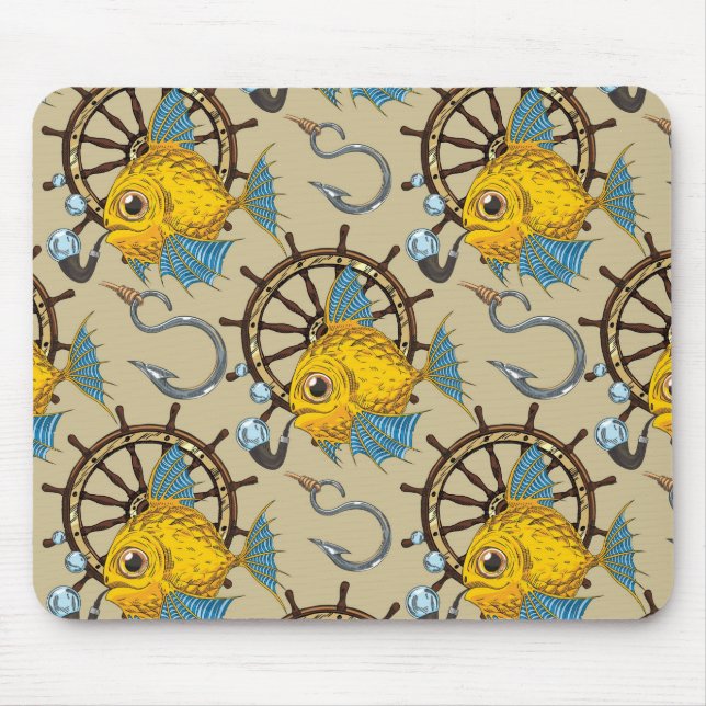 Sea Captain Fish Pattern Mouse Mat (Front)