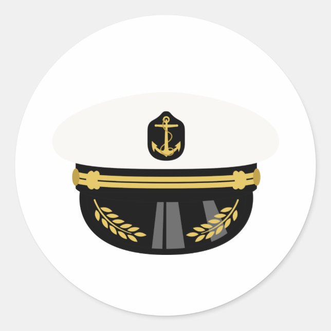 Sea Captain Hat Classic Round Sticker (Front)