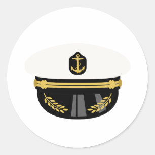 Sea Captain Hat Classic Round Sticker