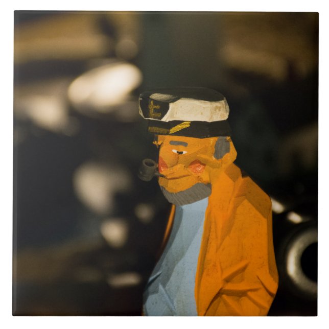 Sea Captain Large (6" X 6") Ceramic Photo Tile (Front)