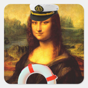 Sea Captain Mona Lisa Square Sticker