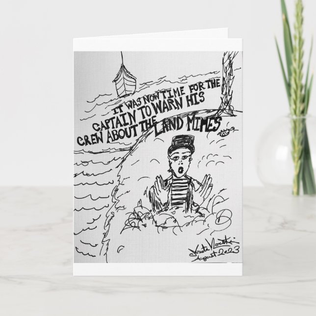 Sea Captain Warns His Crew About the Land Mimes Card (Front)