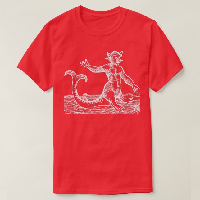 Sea Cat Hybrid Monster White 2 T-Shirt (Design Front)