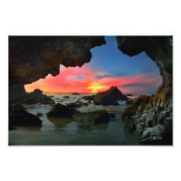 Sea Cave Sunset Leo Carrillo Beach Landscape
