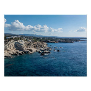 Sea Caves coastline Paphos, Cyprus Poster