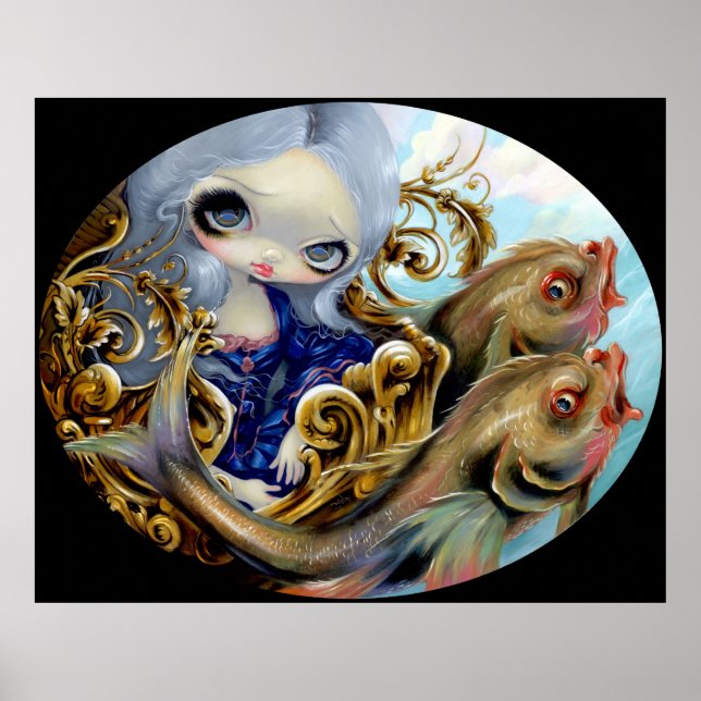 Sea Chariot ART PRINT Rococo Mermaid Surrealism (Front)