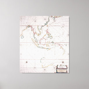 Sea chart East of India   Indonesia Canvas Print