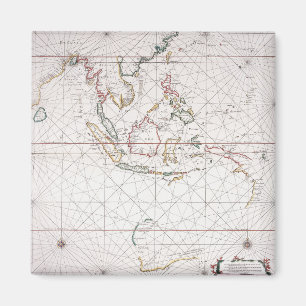 Sea chart East of India Indonesia Magnet