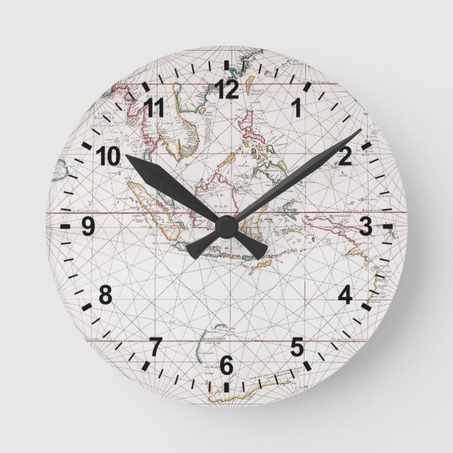 Sea chart East of India | Indonesia Round Clock (Front)