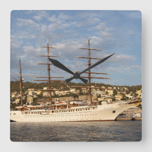 Sea Cloud II Square Wall Clock