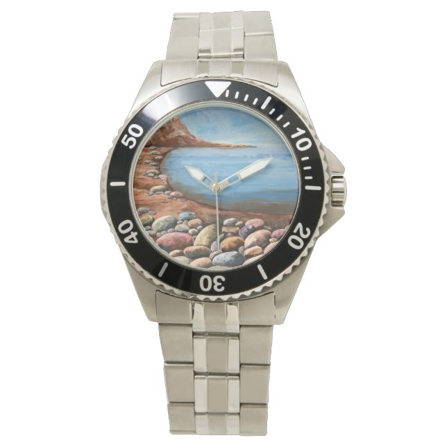 Sea Coast Brown Rocky  SEASHORE  Watch (Front)